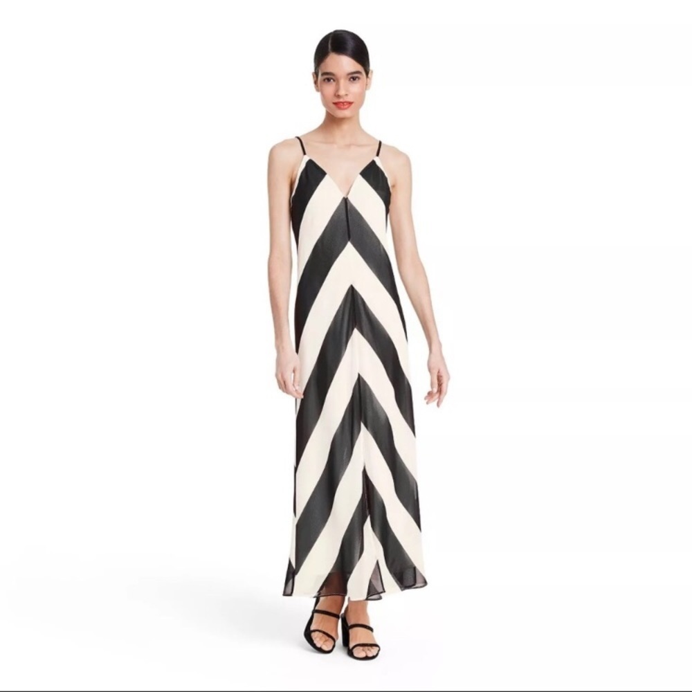 Chevron Sleeveless Dress Christopher John Rogers